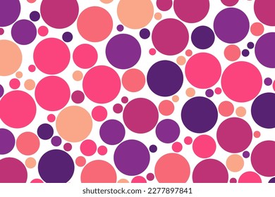 Colorful mosaic circles retro background. Random chaotic circle pattern vector.