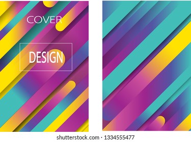 Colorful mosaic covers design. Minimal geometric pattern gradients. Eps10 vector.