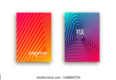 Colorful mosaic covers design. Minimal geometric pattern gradients.
