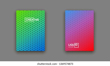 Colorful mosaic covers design. Minimal geometric pattern gradients.