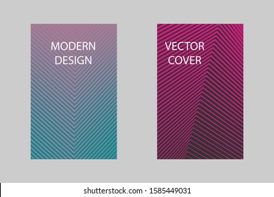 Colorful mosaic covers design. Minimal geometric pattern gradients. Eps10 vector.  Cover design template set with abstract lines modern different color gradient style on background.