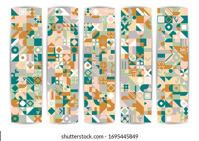 Colorful mosaic covers design. Minimal geometric pattern background. Eps10 vector