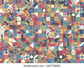 Colorful mosaic covers design. Minimal geometric pattern background