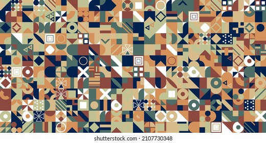 Colorful mosaic covers design. Minimal geometric pattern background