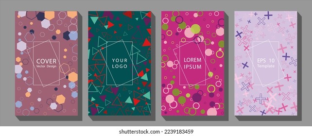 Colorful mosaic covers design. Minimal geometric pattern gradients. Colorful halftone gradients.background modern template design for web.  Colorful cover design with rectangle.
