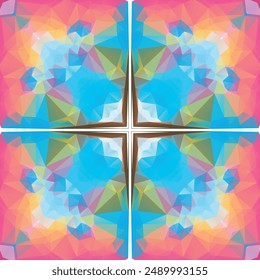 Colorful mosaic covers design. Minimal geometric pattern gradients
