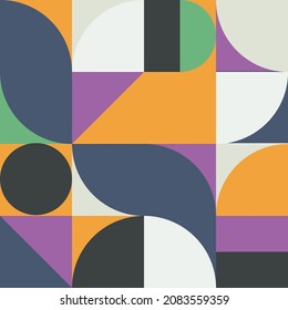Colorful mosaic covers design. Squares, circles, triangles. The minimum color for the geometric pattern. EPS10 vector.