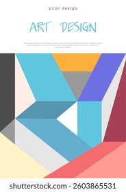 Colorful mosaic of geometric shapes. Geometric abstraction. Cover, design and creative ideas background template