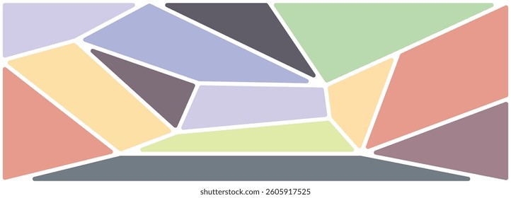 Colorful mosaic of geometric shapes. Geometric abstraction. Cover, design and creative ideas background template