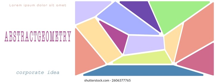Colorful mosaic of geometric shapes. Geometric abstraction. Cover, design and creative ideas background template