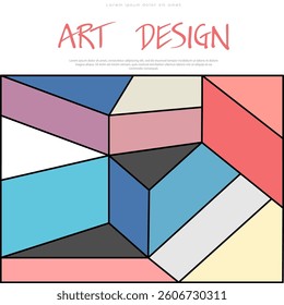 Colorful mosaic of geometric shapes. Geometric abstraction. Cover, design and creative ideas background template