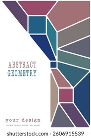 Colorful mosaic of geometric shapes. Geometric abstraction. Cover, design and creative ideas background template