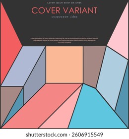 Colorful mosaic of geometric shapes. Geometric abstraction. Cover, design and creative ideas background template