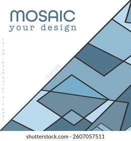 Colorful mosaic of geometric shapes. Geometric abstraction. Cover, design and creative ideas background template