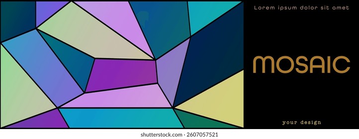 Colorful mosaic of geometric shapes. Geometric abstraction. Cover, design and creative ideas background template