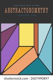 Colorful mosaic of geometric shapes. Geometric abstraction. Cover, design and creative ideas background template