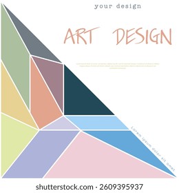 Colorful mosaic of geometric shapes. Geometric abstraction. Cover, design and creative ideas background template