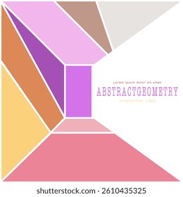 Colorful mosaic of geometric shapes. Geometric abstraction. Cover, design and creative ideas background template