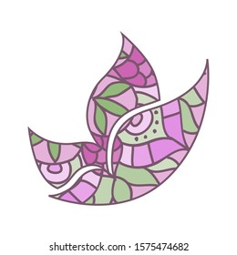 colorful mosaic inside abstract butterfly shape, vector