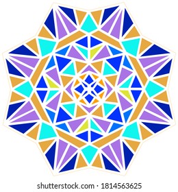 Colorful mosaic. Kaleidoscope pattern.  Vector illustration. Isolated on a white background. 