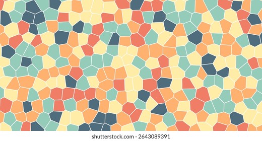 Patrón de mosaico colorido de células Abstractas en Formas geométricas irregulares