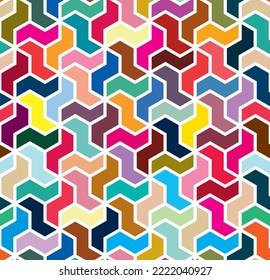 Patrón de mosaico colorido. Decoración geométrica abstracta lista para imprimir.