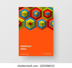 Plantilla de identidad corporativa de mosaico colorido. Nuevo concepto de diseño vectorial de portada de libros A4.