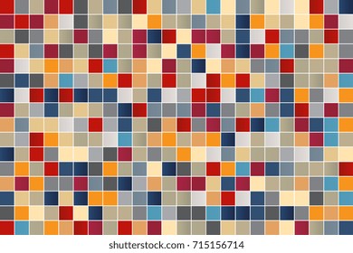 Colorful mosaic pattern design. Abstract background of geometric shapes. Geometric mosaic of squares