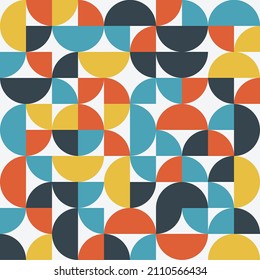 Colorful mosaic pattern with flat geometric design