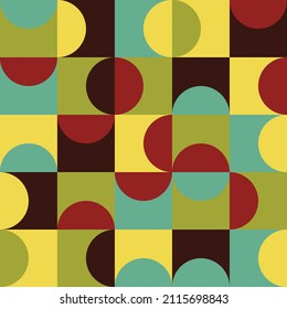 Colorful mosaic pattern with flat geometric design