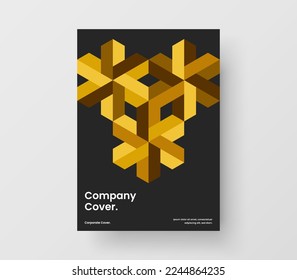 Colorful mosaic pattern placard concept. Clean pamphlet design vector template.