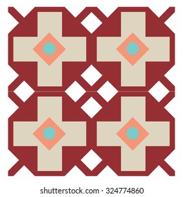 Colorful mosaic pattern, tiling blocks