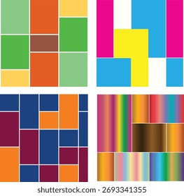 Farbenfrohe Mosaikmuster, ein lebendiges und modernes Design mit geometrischen Formen und einer spielerischen Anordnung von Farben