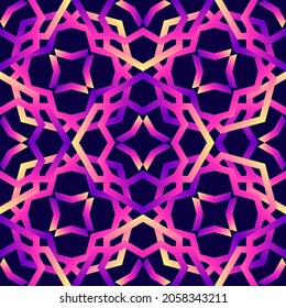 Colorful mosaic seamless pattern. Geometric design vector wallpaper. Exotic trippy gradient background.	