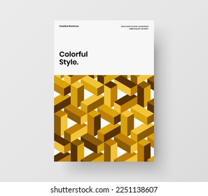 Colorful mosaic shapes pamphlet concept. Premium company identity vector design illustration.