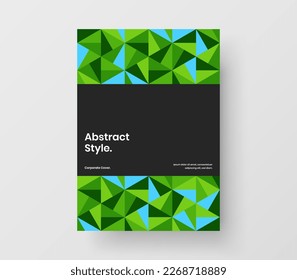Colorful mosaic shapes pamphlet concept. Original book cover A4 vector design template.