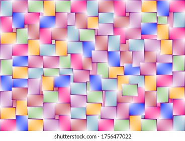 Colorful mosaic of stones with shiny effect and dark edges