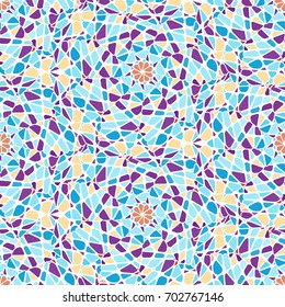 Colorful mosaic style vector seamless pattern