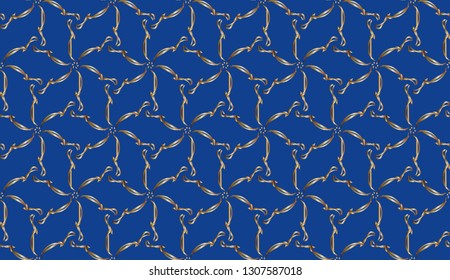 Colorful mosaic texture, Seamless  illustration for design seamless pattern with golden elements. Shining illustration with lines on abstract template. Vector illustration    