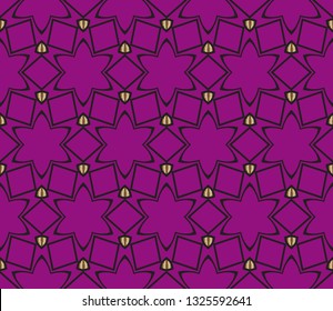 Colorful mosaic texture, Seamless  illustration for design seamless pattern with golden elements. Shining illustration with lines on abstract template. Vector illustration    