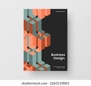 Colorful mosaic tiles company identity illustration. Isolated poster vector design layout.