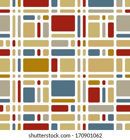 Colorful mosaic tiles seamless pattern, vector background.
