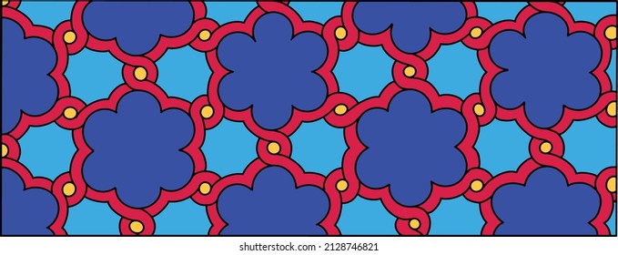 mosaico colorido Patrón árabe tradicional . Ilustración vectorial 