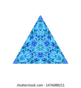 Colorful mosaic triangle pyramid symbol template - abstract geometrical polygonal vector design element