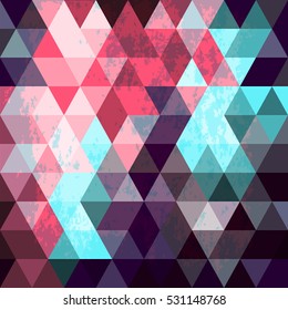 Colorful mosaic triangles geometrical pattern