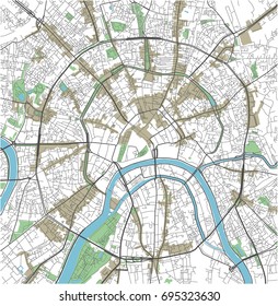 Colorful Moscow vector city map