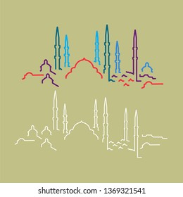 Colorful mosque illustration