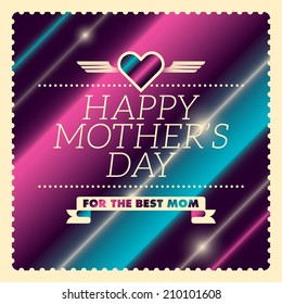 Colorful mother's day card. Vector illustration.