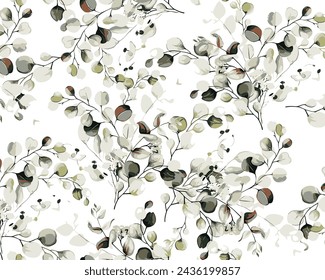 Colorful motif elements developed into large ready to print seamless patters set,mini watercolor hand drawn for textile fabric design