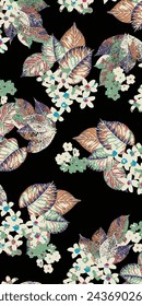 Colorful motif elements developed into large ready to print seamless patters set,mini watercolor hand drawn for textile fabric design